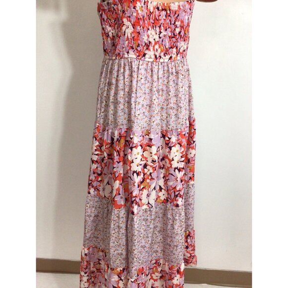 Floral Boho Tiered Maxi Dress Womens Large - Picture 5 of 10
